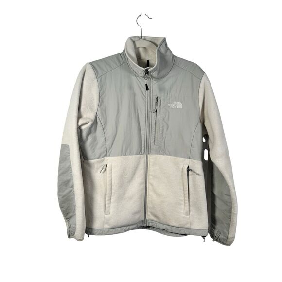 North Face ANLP White Denali Fleece Jacket Full Zip FLAW Womens Size Medium - Picture 1 of 11